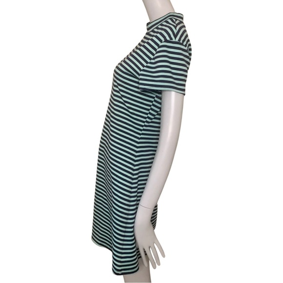 FREE PEOPLE Beach Striped Dress Navy Multi Knit Cover Up Short Sleeves Casual - Picture 11 of 14